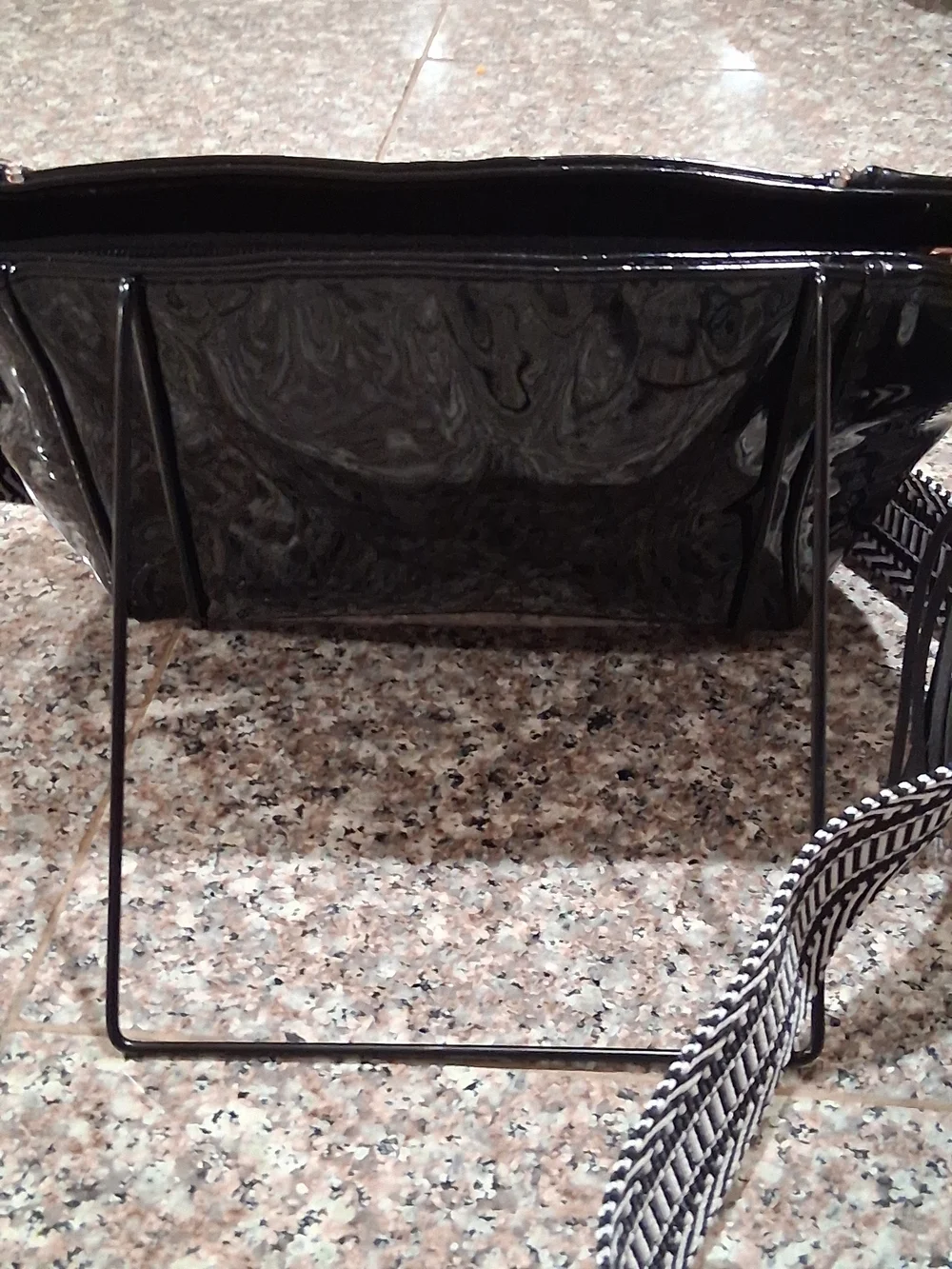 Yves Saint Laurent GWP Black Faux Patent Crossbody Bag with Tassel.New